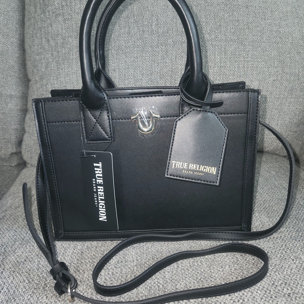 True Religion Black Women's Handbag with adjustable Strap. - Picture 4 of 16